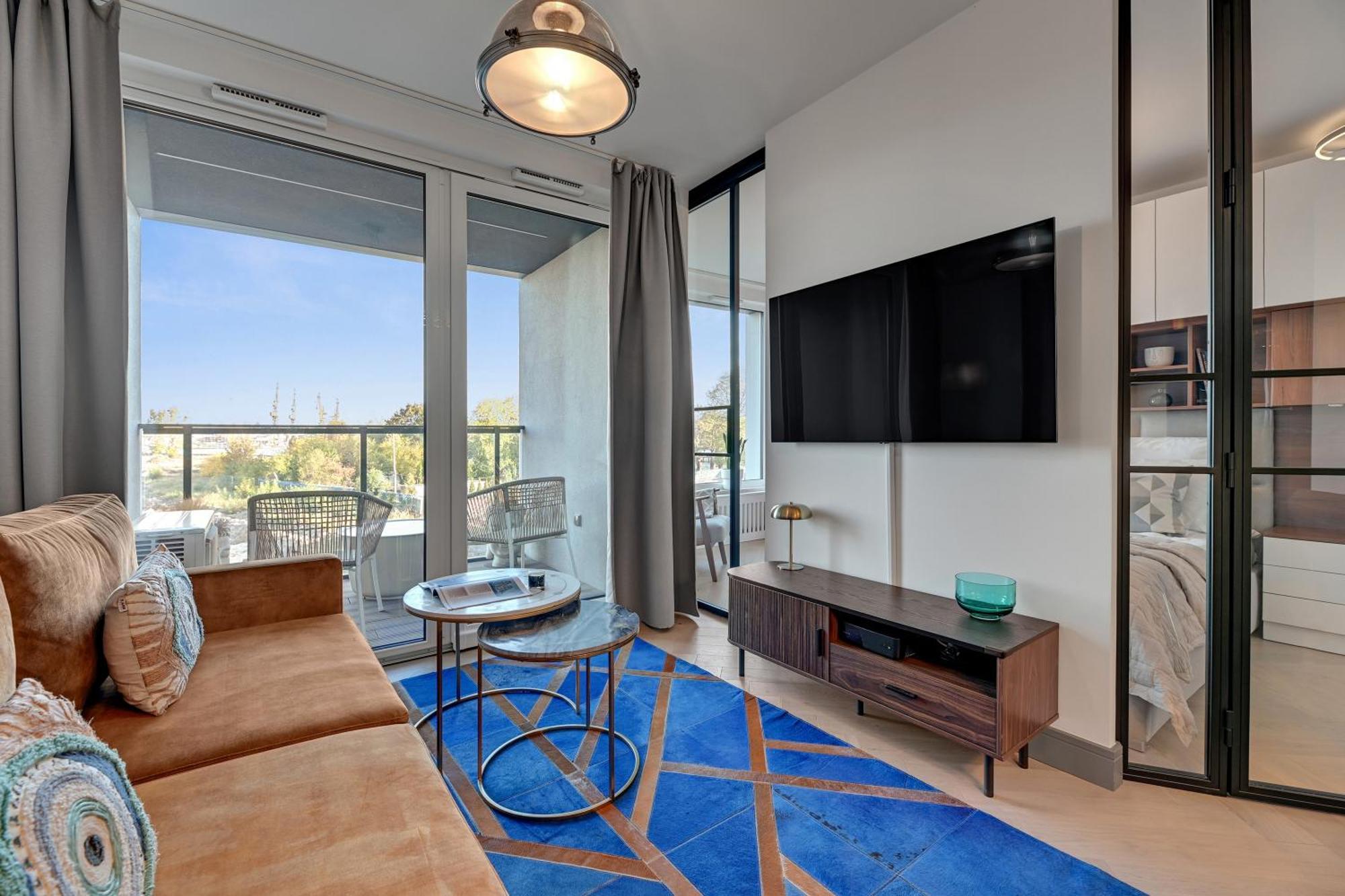 Chlebova - Riverside View Terrace, Free Parking, Gym & Kidsplay By Downtown Apartments Gdańsk Rom bilde